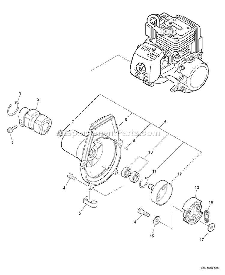 Page E Diagram and Parts List for 07001001 - 07001321 Echo Trimmer