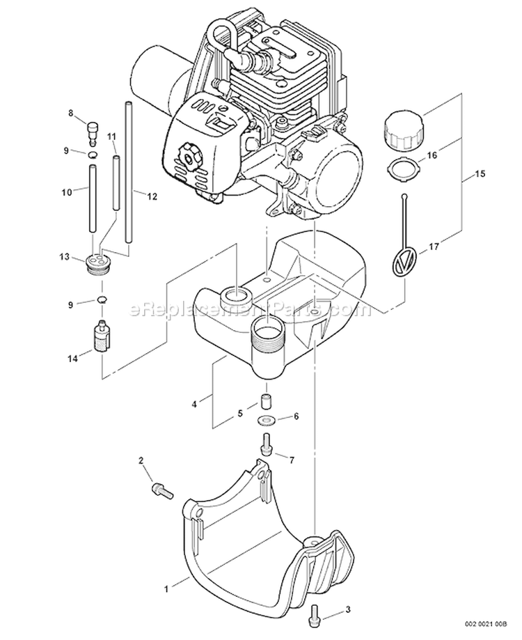 Page F Diagram and Parts List for 07001001 - 07001321 Echo Trimmer