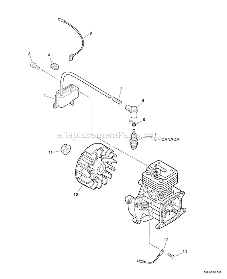 Page I Diagram and Parts List for 07001001 - 07001321 Echo Trimmer