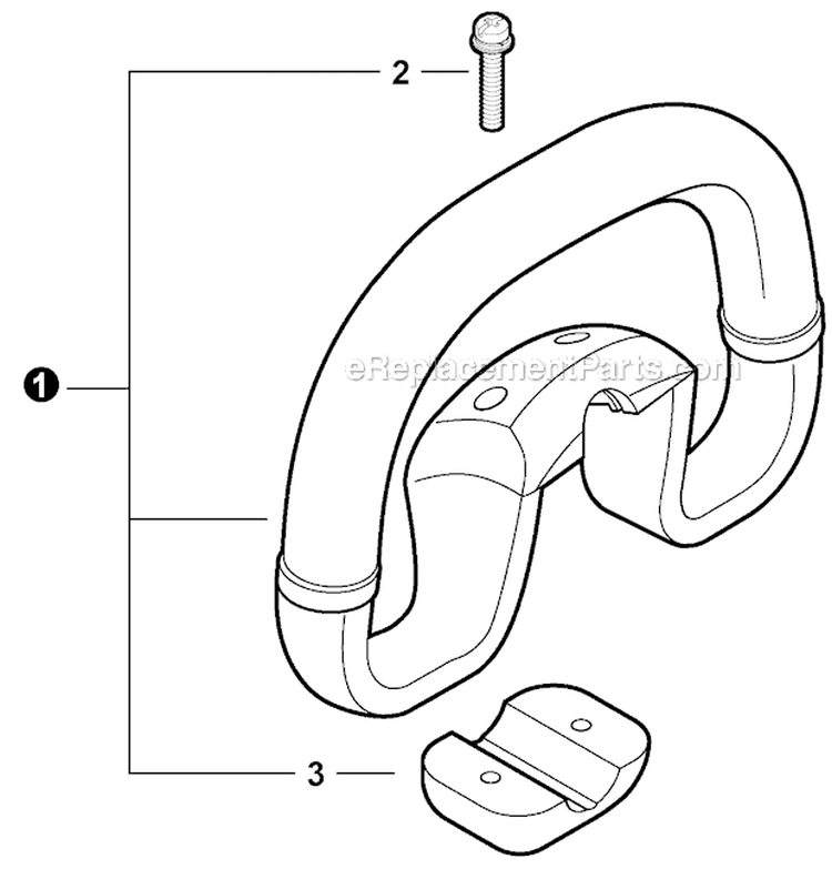 Front Handle Diagram and Parts List for T43413001001-T43413999999 Echo Trimmer