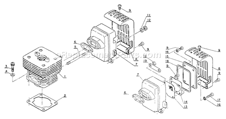 Page E Diagram and Parts List for  Echo Trimmer