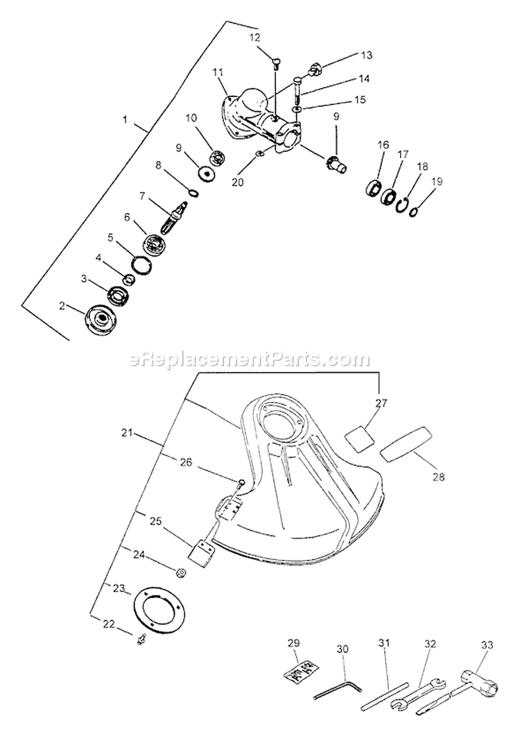Page D Diagram and Parts List for Type 2E -After S/N 001001 Echo Trimmer