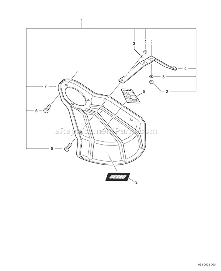 Page K Diagram and Parts List for 06001001 - 06001029 Echo Trimmer
