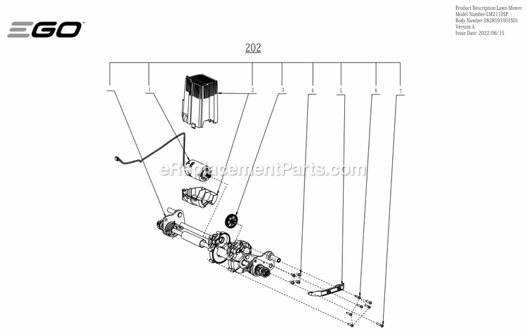 Page C Diagram and Parts List for A Ego Lawn Mower