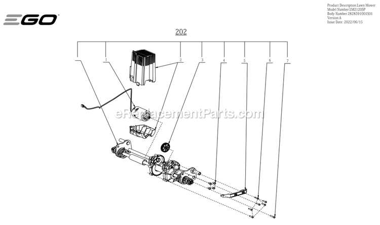 Page C Diagram and Parts List for A Ego Lawn Mower