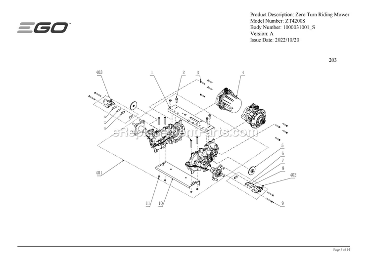 Page I Diagram and Parts List for A Ego Lawn Mower