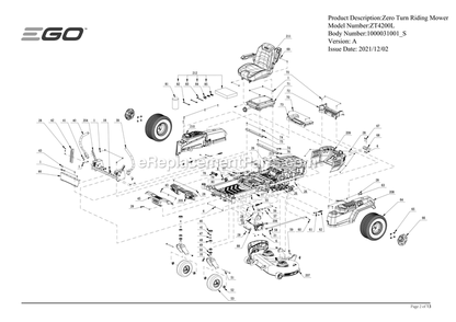 Page F Diagram and Parts List for A Ego Lawn Mower