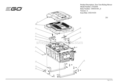 Page G Diagram and Parts List for A Ego Lawn Mower
