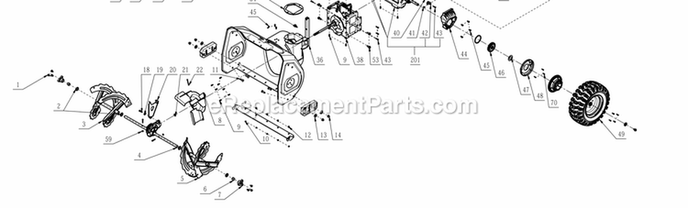 Page A Diagram and Parts List for A Ego Snow Blower