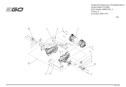 Page I Diagram and Parts List for A Ego Lawn Mower