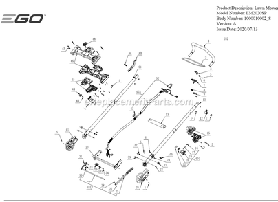 Page C Diagram and Parts List for A Ego Lawn Mower