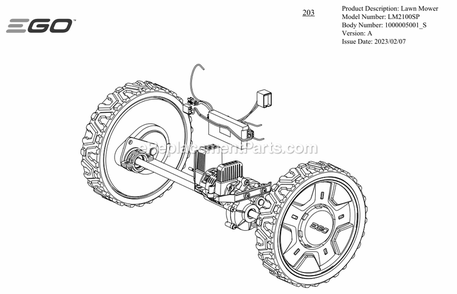 Page D Diagram and Parts List for A Ego Lawn Mower