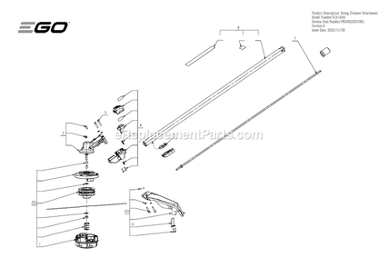 Page A Diagram and Parts List for  Ego Lawn Tractor Accessories