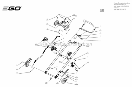 Page B Diagram and Parts List for A Ego Lawn Mower
