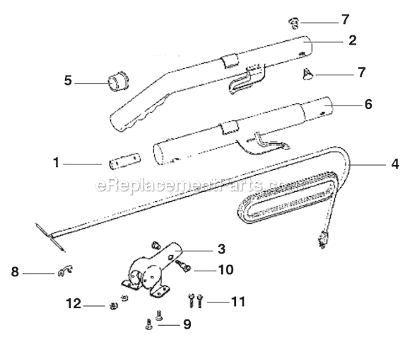 Page D Diagram and Parts List for  Eureka Upright Vacuum