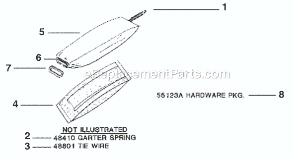 Page E Diagram and Parts List for  Eureka Upright Vacuum