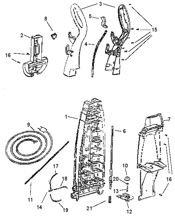 Page C Diagram and Parts List for 2450DT  Eureka Carpet Cleaner