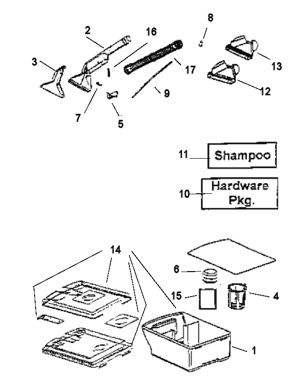 Page D Diagram and Parts List for 2450DT  Eureka Carpet Cleaner