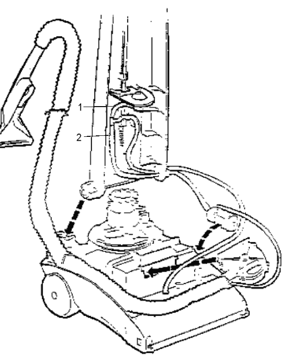 Page E Diagram and Parts List for 2450DT  Eureka Carpet Cleaner