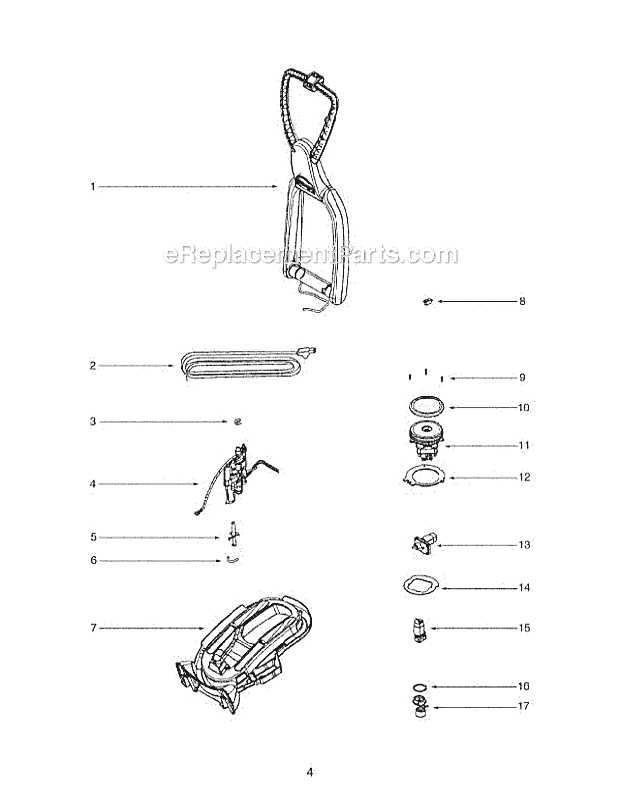 Page C Diagram and Parts List for 2591AV-1  Eureka Carpet Cleaner
