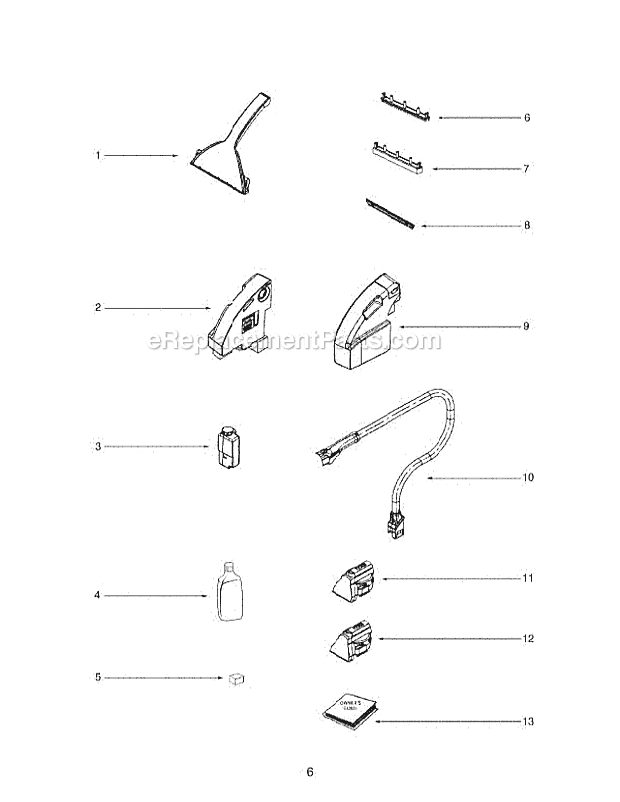 Page A Diagram and Parts List for 2596A  Eureka Carpet Cleaner