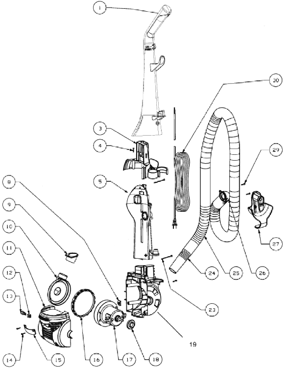 Page C Diagram and Parts List for 4711BZ  Eureka Upright Vacuum