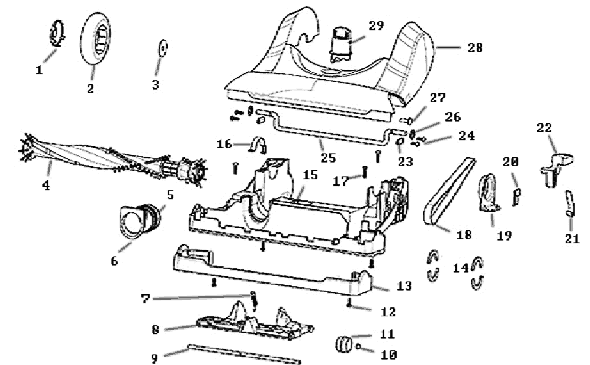 Page C Diagram and Parts List for 8807AVZ  Eureka Upright Vacuum