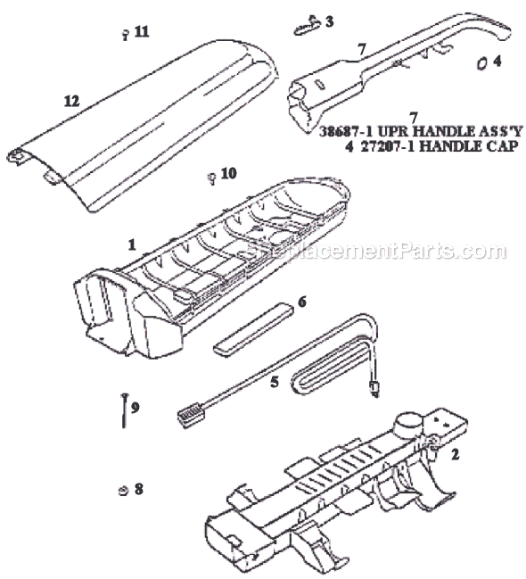 Page D Diagram and Parts List for 9721AT  Eureka Upright Vacuum