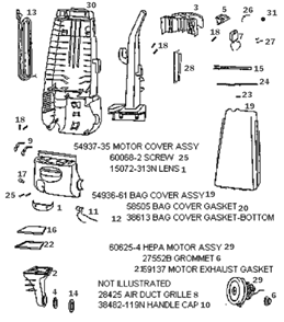 Part Location Diagram of 15443A-119N Frigidaire Tool Caddy
