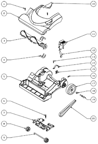 Page A Diagram and Parts List for 4711BZ  Eureka Upright Vacuum