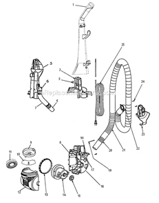 Page D Diagram and Parts List for 5403A  Eureka Upright Vacuum