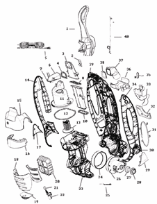 Page D Diagram and Parts List for 8807AVZ-1  Eureka Upright Vacuum