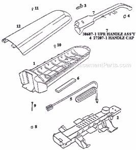 Page D Diagram and Parts List for 9721AT  Eureka Upright Vacuum
