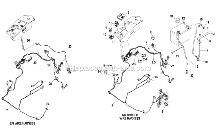 Electrical Group Diagram and Parts List for (850000-919999)(2010) Exmark Lawn Mower