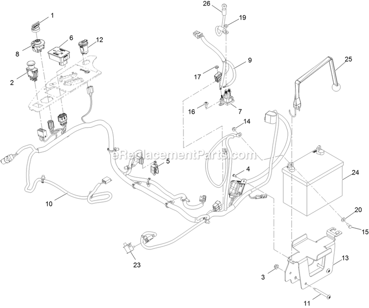 Electrical Assembly Diagram and Parts List for (400000000-402082299)(2017) Exmark Lawn Mower