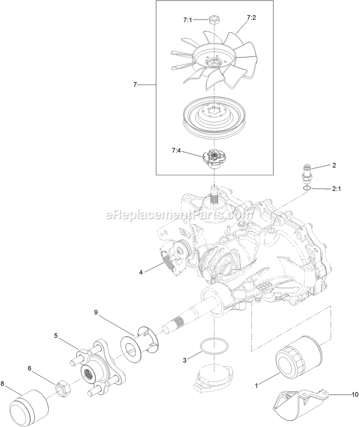Lh Transaxle Assembly Diagram and Parts List for (402082300-404314158)(2018) Exmark Lawn Mower