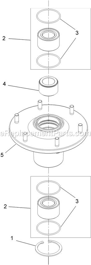 Cutter Housing Assembly Diagram and Parts List for (313000000-313999999)(2013) Exmark Lawn Mower