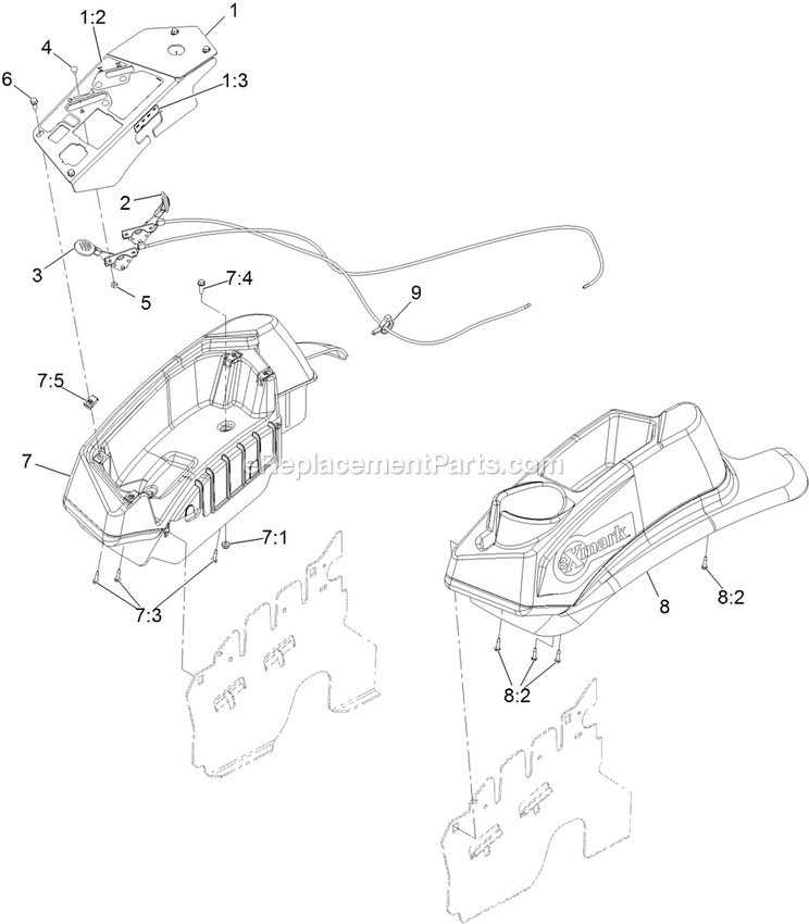 Control Assembly Diagram and Parts List for (313000000-313999999)(2013) Exmark Lawn Mower