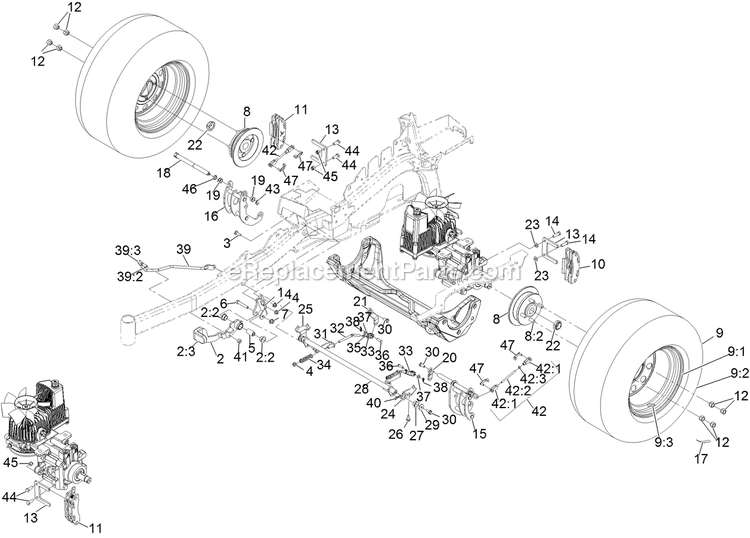 Park Brake Assembly Diagram and Parts List for (400000000-402082299)(2017) Exmark Lawn Mower