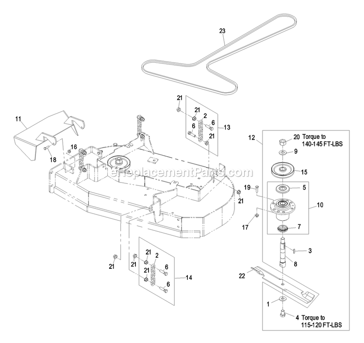Deck Group (2) Diagram and Parts List for (600000-669999)(2006) Exmark Lawn Mower
