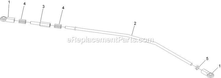 Lh Tracking Control Linkage Assembly Diagram and Parts List for (312000000-312999999)(2012) Exmark Lawn Mower
