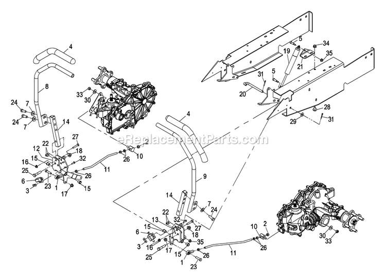 Motion Control Group Diagram and Parts List for (600000-669999)(2006) Exmark Lawn Mower