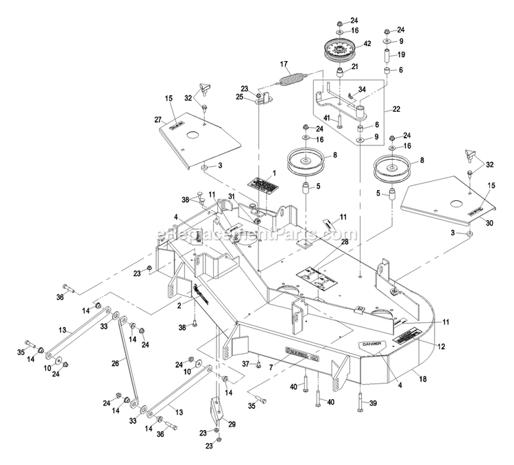Deck Group (3) Diagram and Parts List for (600000-669999)(2006) Exmark Lawn Mower