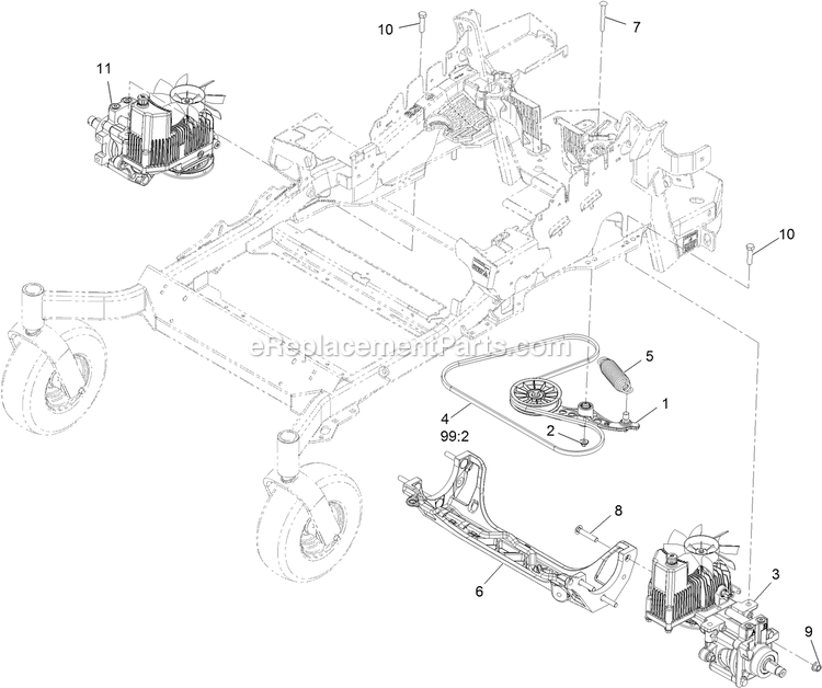 Hydraulic Assembly Diagram and Parts List for (314000000-314999999)(2014) Exmark Lawn Mower