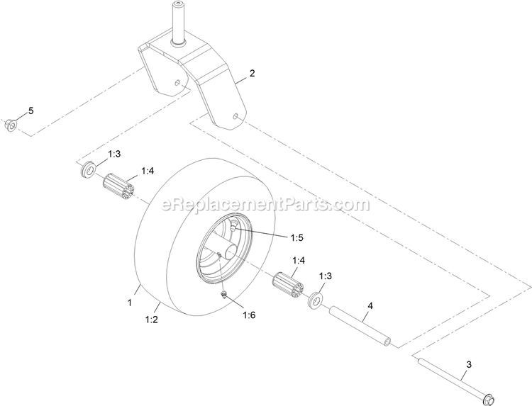 Caster Wheel Assembly Diagram and Parts List for (402082300-404314158)(2018) Exmark Lawn Mower