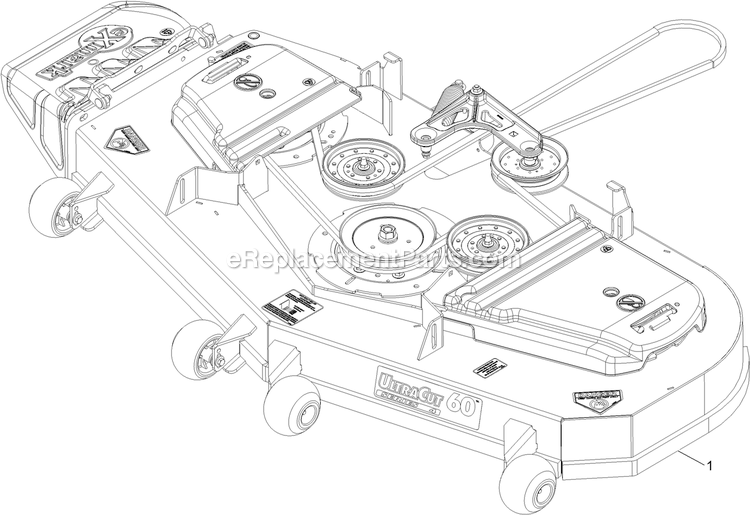 Complete Deck Assembly Diagram and Parts List for (314000000-314999999)(2014) Exmark Lawn Mower