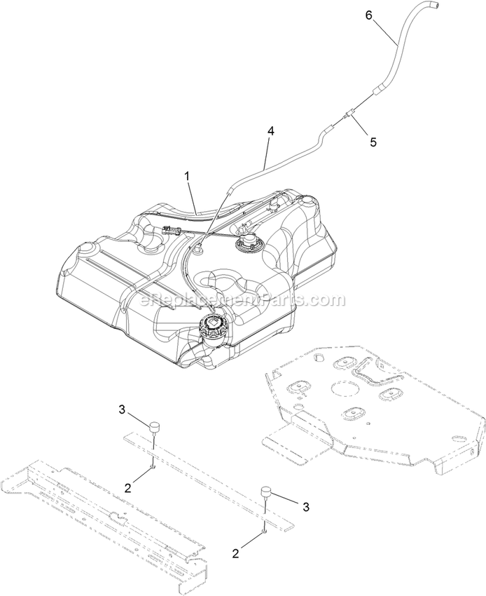 Fuel Tank Mounting Assembly Diagram and Parts List for (316000000-399999999)(2016) Exmark Lawn Mower