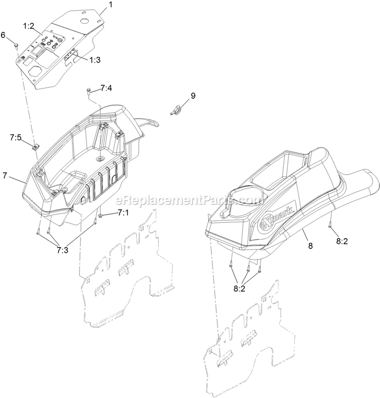Controls Assembly Diagram and Parts List for (313000000-313999999)(2013) Exmark Lawn Mower