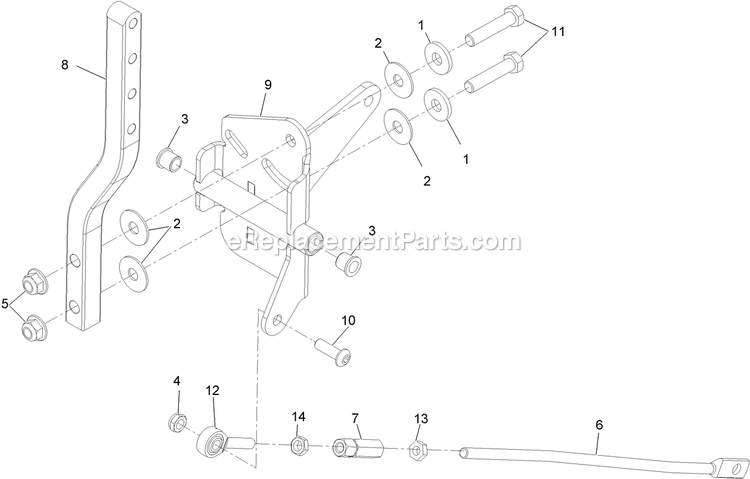 Motion Control Assembly - Lh Diagram and Parts List for (312000000-312999999)(2012) Exmark Lawn Mower