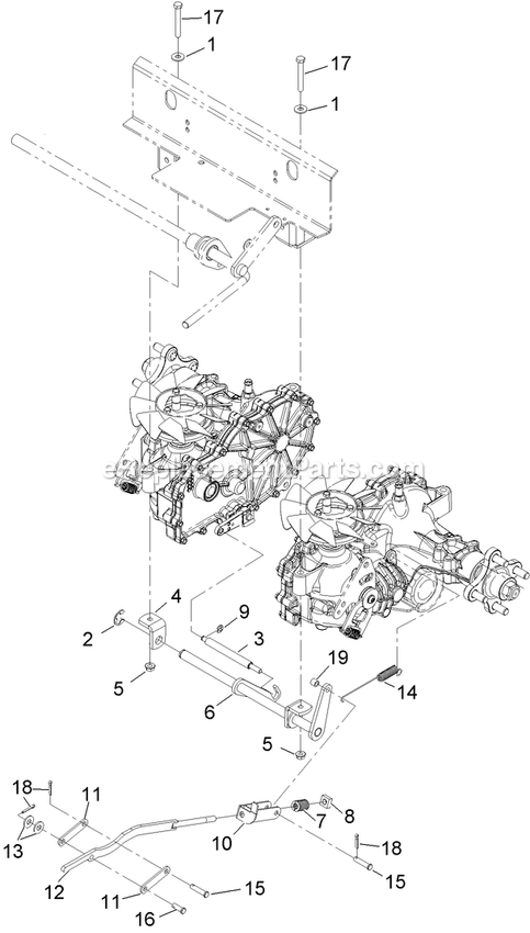Park Brake Group Diagram and Parts List for (600000-669999)(2006) Exmark Lawn Mower